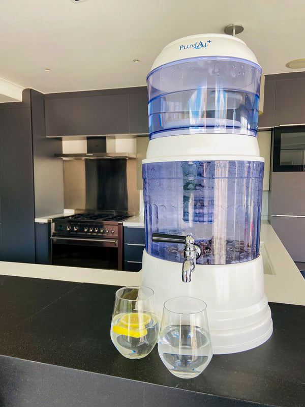 PLUVIAL+ Mineral Water Filter (both Countertop and Dispenser setups included)