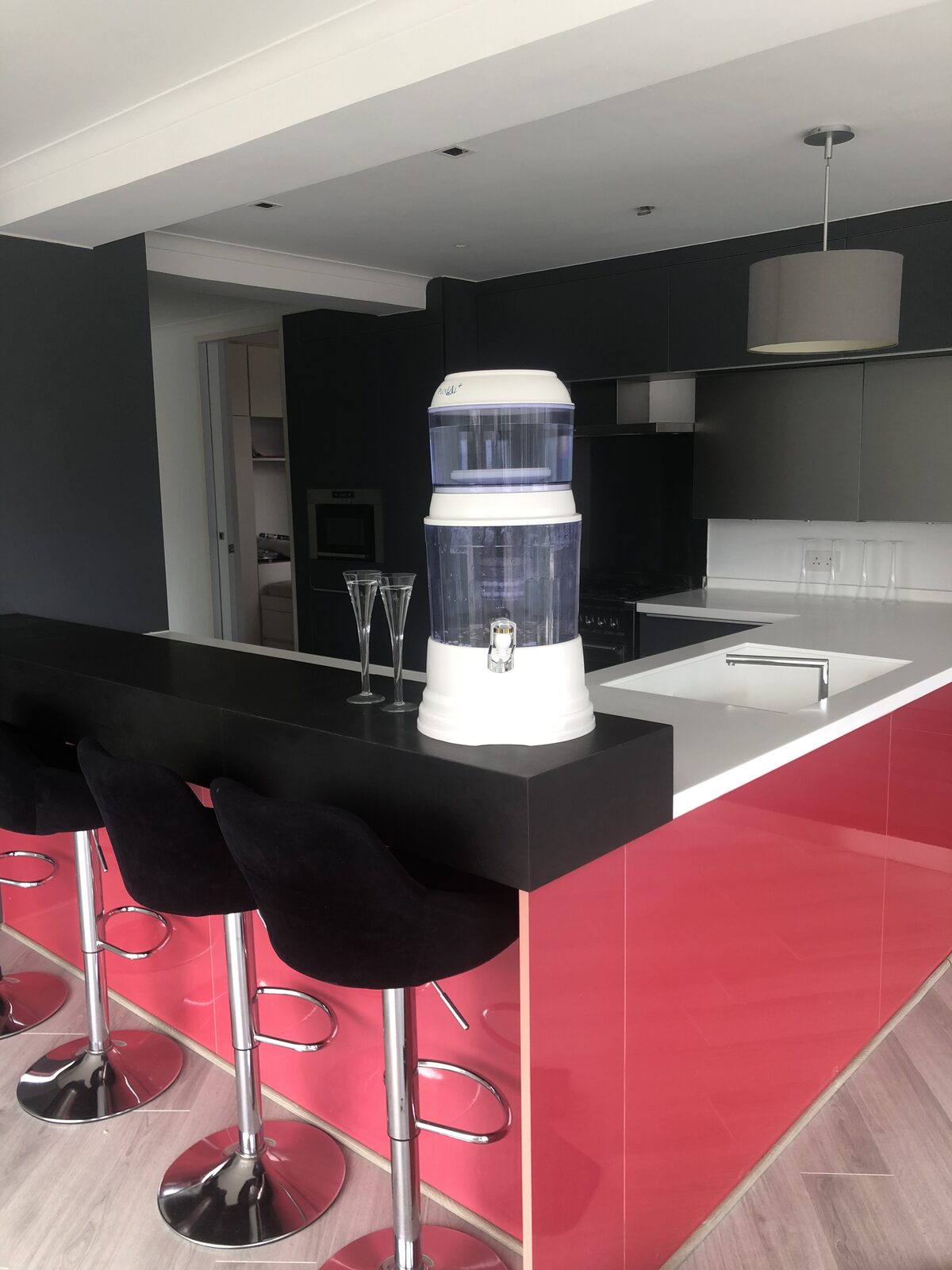 Pluvial Plus countertop water filter in a Hong Kong home